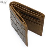 Portofel barbati, BUSY LDY&amp;GTM&reg; Crock II, piele naturala cu imprimeu crocodil, compatibil carte de identitate, maro