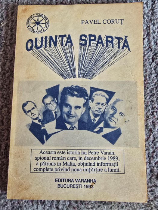 Pavel Corut - Quinta Sparta, 1993, 128 pagini, stare buna