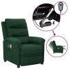 VidaXL Fotoliu de masaj electric, verde &icirc;nchis, material textil