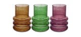 Set 3 vaze flori sticla multicolora 15 x 20 cm
