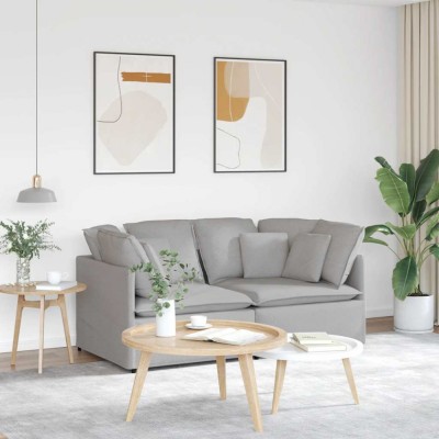 vidaXL Canapea modulară cu perne, gri nor, textil foto