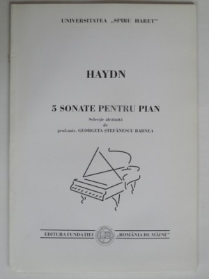 Haydn. Cinci sonate pentru pian - Georgescu Stefanescu Barnea foto