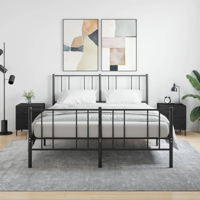 vidaXL Noptiere, 2 buc., negru, 40x35x47,5 cm, lemn compozit 827311