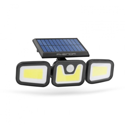 Proiector 10W LED+accu IP65+panou solar+PIR foto