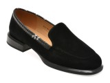 Mocasini IMAGE negri, 4L461, din piele intoarsa