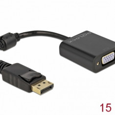 Adaptor Displayport la VGA 15 pini T-M negru, Delock 61006