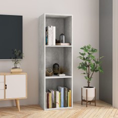 Bibliotecă/Dulap TV, gri beton, 36x30x114 cm, lemn prelucrat