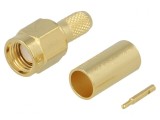 Mufă SMA tată 50&Omega; crimpare PTFE aurit