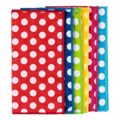 Lavete Microfibre, Model Cu Buline, Set 6 Buc, Multicolor, Dimensiuni 30x30cm foto