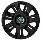 Cumpara ieftin Set 4 Capace Roti pentru Skoda Nou Verde, model Supernova Black, R15, Autohelix MSA