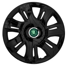 Set 4 Capace Roti pentru Skoda Nou Verde, model Supernova Black, R15