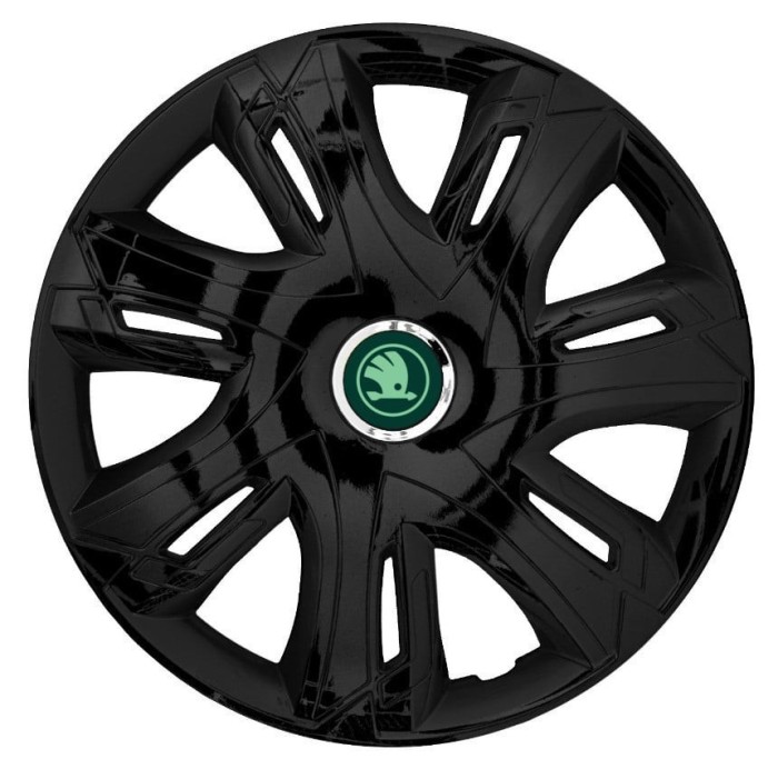 Set 4 Capace Roti pentru Skoda Nou Verde, model Supernova Black, R15
