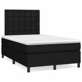 Cumpara ieftin Pat box spring cu saltea, negru, 120x200 cm, textil