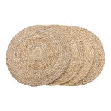 Cumpara ieftin Covoraș de masă Bombay, &icirc;mpletitură de iută, natural, rotund 38 cm 4 buc