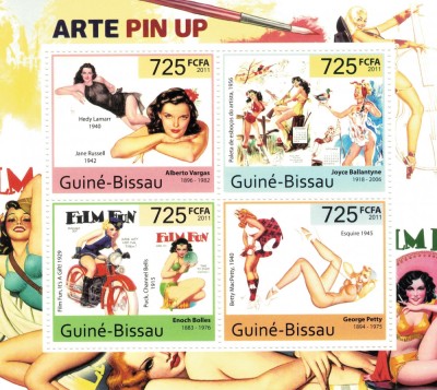 GUINEEA-BISSAU 2011 - Arta, fotomodele, pin-up /set complet (C+B) MNH (2 img) foto