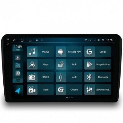 Navigatie 2K Audi A3 S3 RS3 4GB RAM Android 13 Octacore Slot Sim 4G DSP GPS Wi-FI Carplay Android Auto USB Bluetooth Waze Touchscreen 9.5 Inch foto