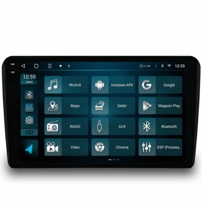 Navigatie 2K Audi A3 S3 RS3 4GB RAM Android 13 Octacore Slot Sim 4G DSP GPS Wi-FI Carplay Android Auto USB Bluetooth Waze Touchscreen 9.5 Inch