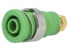 Soclu banană verde aurit 4mm 32A pe panou