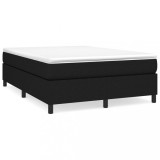 Cumpara ieftin Pat box spring cu saltea, negru, 140x190 cm, textil