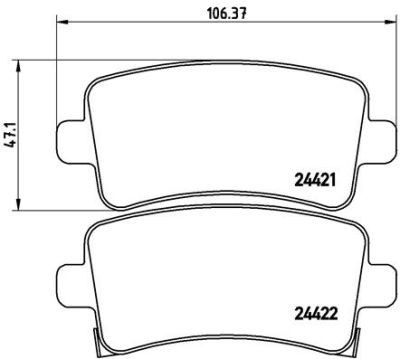 Placute frana Chevrolet Malibu (V300); Opel Insignia; Saab 9-5 (Ys3g) SRLine parte montare : Punte spate foto