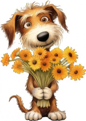 Sticker decorativ, Caine, Portocaliu, 84 cm, 1341STK-7 foto