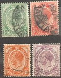 Uniunea Africii de Sud &ndash; Regele George al V-lea, serie definitivă &frac12;d, 1d, 1&frac12;d și 2d (cca. 1913&ndash;1924)