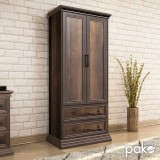 Dulap Mozart cu 2 usi si 2 sertare, nuc, 83x52x203 cm