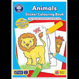 Carte de colorat cu activitati in limba engleza si abtibilduri Animale ANIMALS, orchard toys