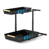 Organizator pentru bucatarie/baie, cu 2 rafturi retractabile, inaltime ajustabila, depozitare condimente/cafea, dimensiuni 39.5 (L) x 30 (l) x 41.5 (H