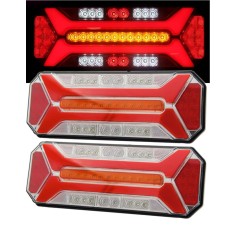 Set lampi Stop LED spate - (stanga + dreapta), multifunctional, 5 functii, pentru camion si remorca, semnalizare dinamica, stop, marsarier, ceata, IP6