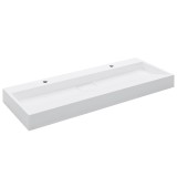 Cumpara ieftin Chiuveta, alb, 120x46x11cm, conglomerat turnat mineral/marmura