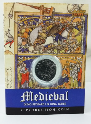 Monedă Medievală din timpul regelui Richard I &amp;bdquo;Inimă de Leu&amp;rdquo;, reproducere foto