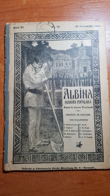 revista albina 28 septembrie 1908-zepelinul,amaratul de zbor al fratilor wright foto