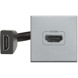 Priza conector HDMI Axolute Bticino 2M aluminiu HC4284