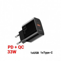 Incarcator Retea Mcdodo Dual USB PD+QC 33W Black foto