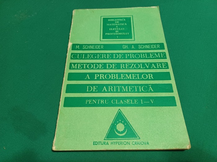 METODE DE REZOLVARE A PROBLEMELOR DE ARITMETICĂ PENTRU CLASELE I-IV *1993 *H