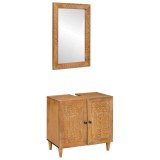 vidaXL Set de mobilier pentru baie cu ușă 2 pcs Maro 62 x 33 x 58 cm 3310066