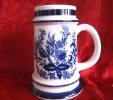HALBA PORTELAN CU COBALT SCHUMANN ARZBERG BAVARIA CU DECOR FLORAL 17 CM
