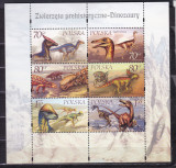 POLONIA 2000 ANIMALE PREISTORICE DINOZAURI BLOC MNH, Nestampilat