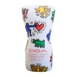 Masturbator manual TENGA Soft Case Cup, din material elastic, pentru exerciții de &icirc;nt&acirc;rzierea ejaculării, alb