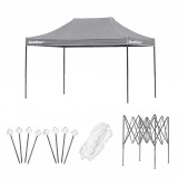 Foișor Pliabil Gradina 3x4m Gri, Metal, Oxford 420D PVC, Protectie UV, Montare Rapida