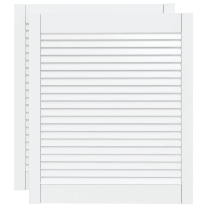 Usi dulap design lambriu 2 buc. alb 69x59,4 cm, lemn masiv pin