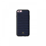 Carcasa iPhone 6/6S Just Must Croco Navy (protectie margine 360&deg;)