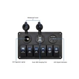 PANOU CU VOLTMETRU, USB, PRIZĂ 12V ȘI 6 &Icirc;NTRERUPĂTOARE COD: SP10, Oem