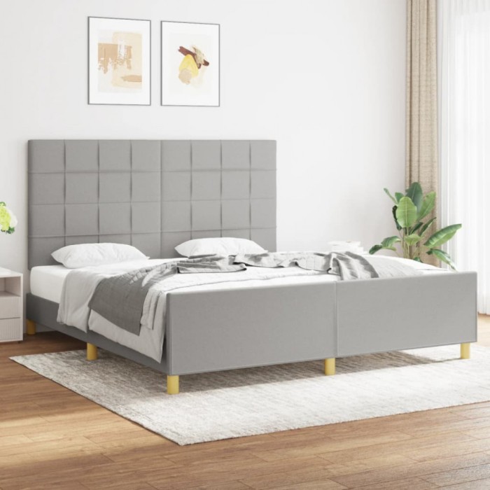 vidaXL Cadru de pat fără saltea, gri deschis, 180x200 cm, textil 3125073