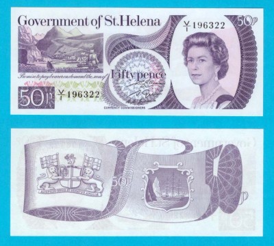Saint Helena (p#5) 50 Pence 1979 UNC &amp;#039;Jamestown&amp;#039; serie: 196322 foto