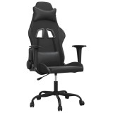 Cumpara ieftin Scaun de gaming de masaj, negru, piele ecologica