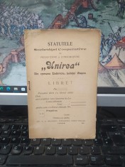 Statutele Societăței Cooperative de producțiune și consumațiune Unirea din com. Zădăriciu jud. Vlașca azi sat &icirc;n com. V&acirc;nătorii Mici, Giurgiu 1908 054
