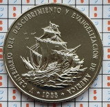 Republica Dominicana 1 Peso 1988 UNC - anta Maria, Pinta and Ni&ntilde;a - km 66 - A027, America Centrala si de Sud