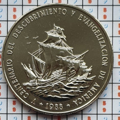 Republica Dominicana 1 Peso 1988 UNC - anta Maria, Pinta and Niña - km 66 - A027